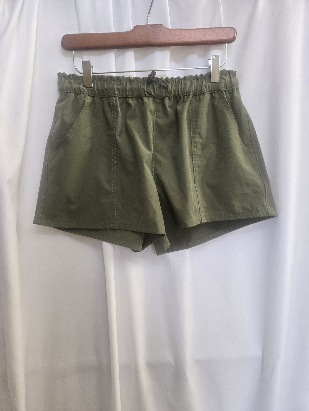No Boundaries Olive Green Athletic Drawstring Shorts Jr. Size M 7-9